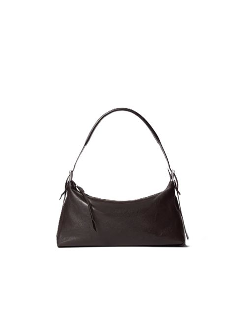 BORSA BAGUETTE CON CINTURA IN PELLEPaper Lux Leather - Cioccolato fondente Lemaire Lemaire | BG0167 LL0108BR490 DARK CHOCOLATE